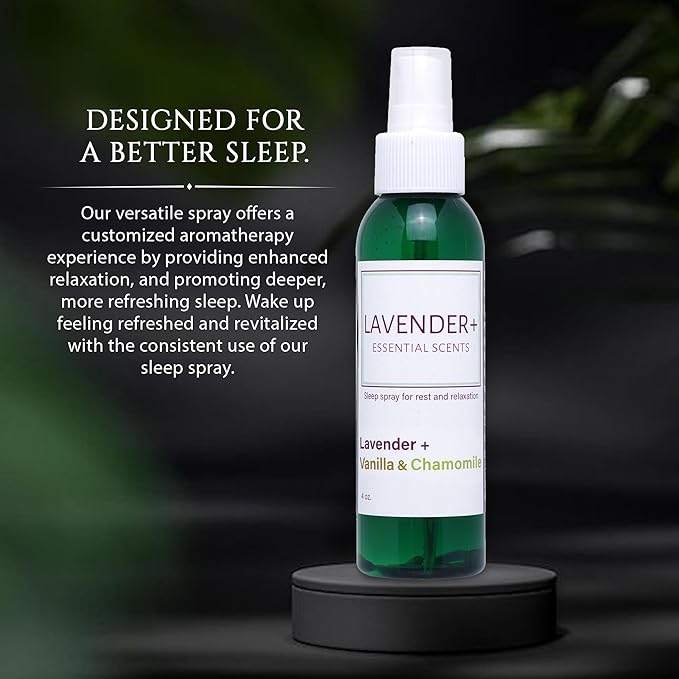Lavender Sleep Spray for Pillows, Linens & Pajamas. Natural Calming Lavender, Vanilla & Chamomile Aromatherapy Mist + Amethyst & Reiki Energy. Deep Sleep & Bedtime Relaxation for Adults & Kids 1x 4oz
