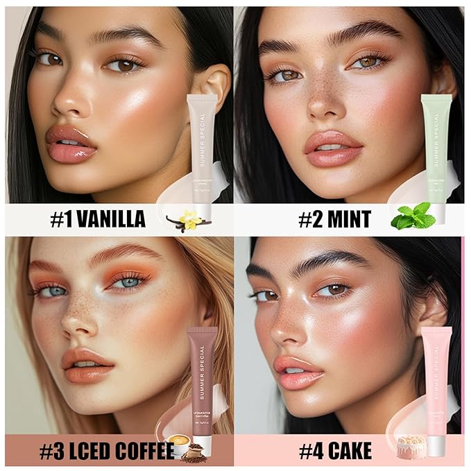 4 Pcs Summer Special Lip Butter Balm, Special Lip Balm, With Natural Ingredients of Shea Butter & Olive Butter, Long-Lasting Hydrating Non-Sticky Lip Balm, Soothes And Softens Dry Lips