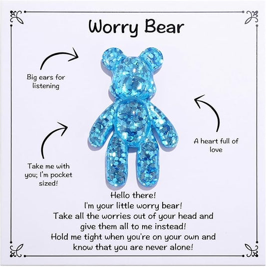 Pocket Bear Hug, Anxiety & Stress Relief Gift, Autism Fidget Toy, Blue