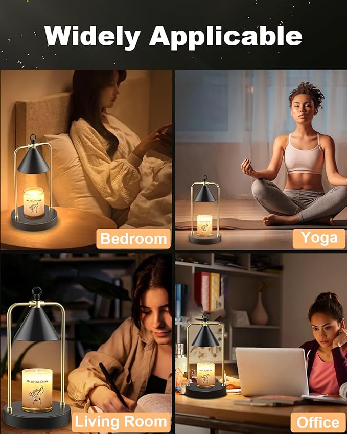Candle Warmer Lamp with Timer-Dimmable Wax Warmer for Scented Wax Jar Candles, Electric Black Candle Lamp Warmer for Jar Candle, Mothers Day Gifts for Mom, House Warming Gifts New Home Decor Aesthetic