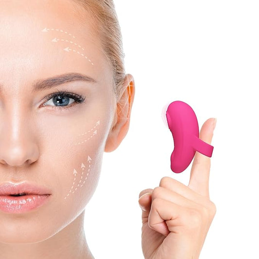 Mini-Ring Powerful Face & Eye Massager, MaeDouy Handheld Waterproof Massage Tool, Multifunctional Portable Eye, Jaw, Finger and Body Massager, Relieves Facial Muscle Fatigue and Pain - Rose