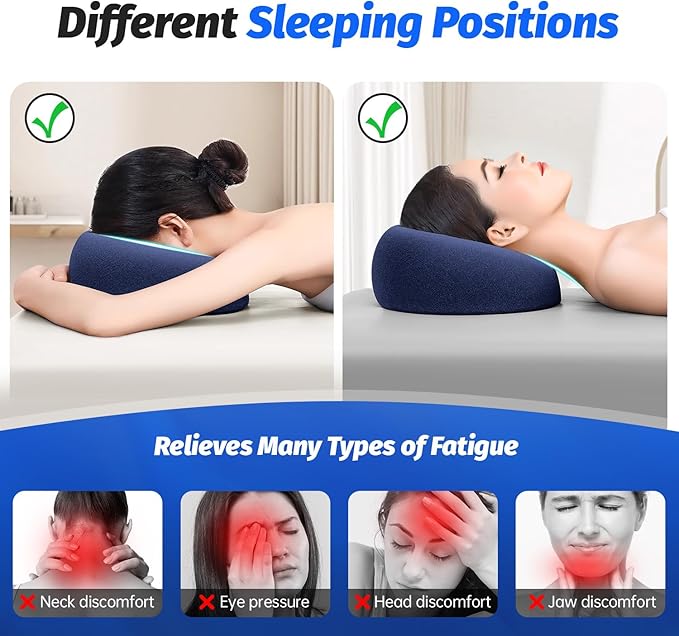 Face Down pillows Massage pillow for Bed Headrest Prone Down Sleeping，Face Cradle，Bbl Pillow After Surgery Post Eye Surgery Recovery & Vitrectomy Recovery Equipment Removable Cover Navy Blue