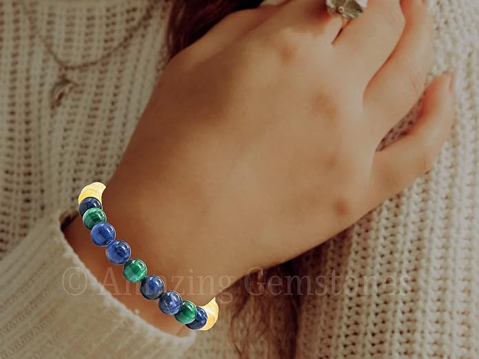 Natural Healing Crystal Bracelet for Women - Mens Bracelet Energy Balancing Gemstones Set - Adjustable Stone Bead Bracelet for Men and Women - Chakra Crystal Therapy Accessory, Meditation