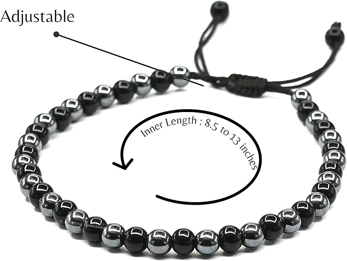 Natural Healing Crystal Bracelet for Women - Mens Bracelet Energy Balancing Gemstones Set - Adjustable Stone Bead Bracelet for Men and Women - Chakra Crystal Therapy Accessory, Meditation