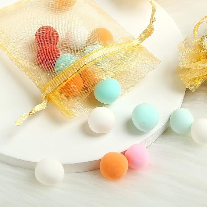 100Pcs Organza Gift Bags Gold Small Jewelry Pouches Wedding Jewelry Bag 2x3 Inch Favour bags Lavender Bag for Wedding Birthday Party Christmas Candy Mesh Bags