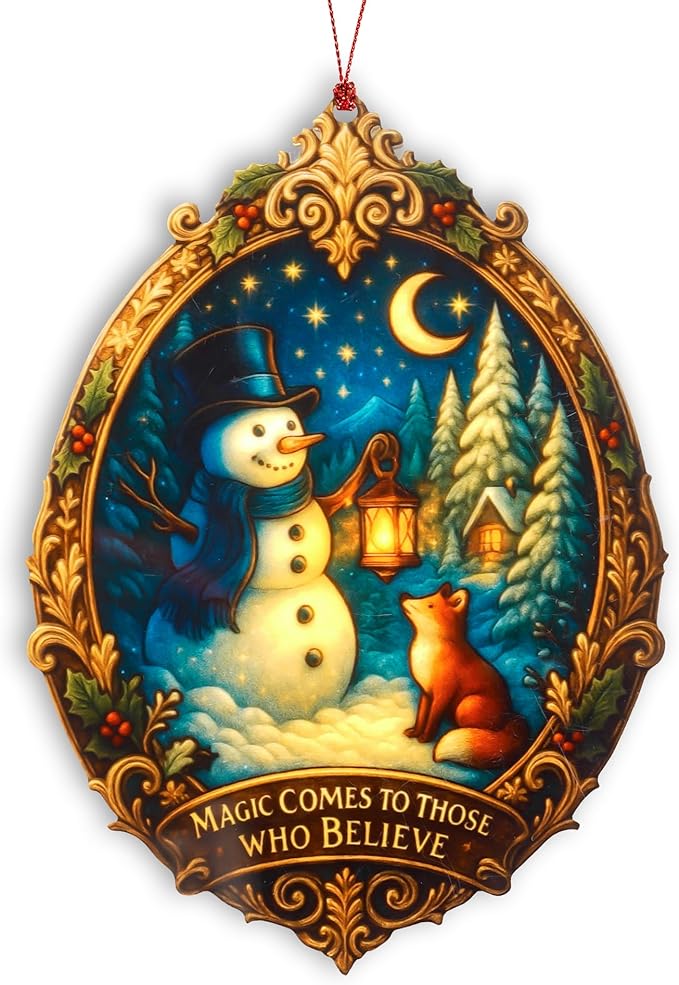 Christmas Ornament 2025 - Snowman Ornament - Snowman Ornaments for Christmas Tree - Acrylic Christmas Ornaments - Christmas Ornament 2025 - White Elephant Gifts - Xmas Tree Funny Decoration