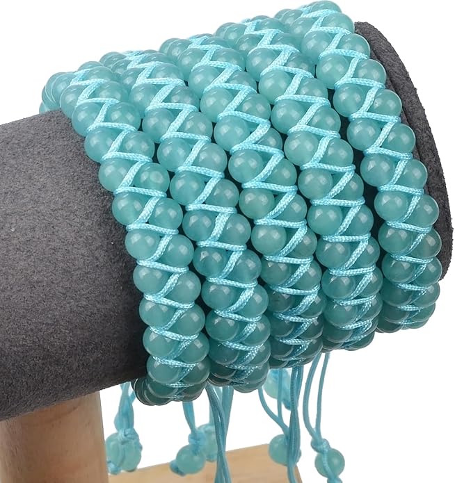 MASSIVE BEADS Double Layer Natural Chakra Healing Power Crystals Macrame Bracelet Yoga Stone Beads Gemstone Meditation Relax Anxiety Bangle for Unisex Women Men