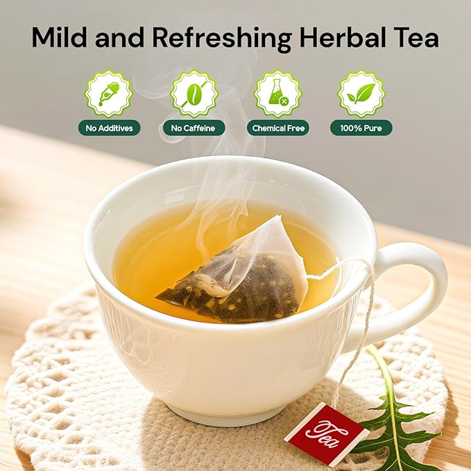 Dandelion Leaf and Root Tea bags, Natural Chinese Detox Herbal Tea Support Liver & Kidney Health and Aid Digestion Caffeine Free (1 Pack/50 Bags)