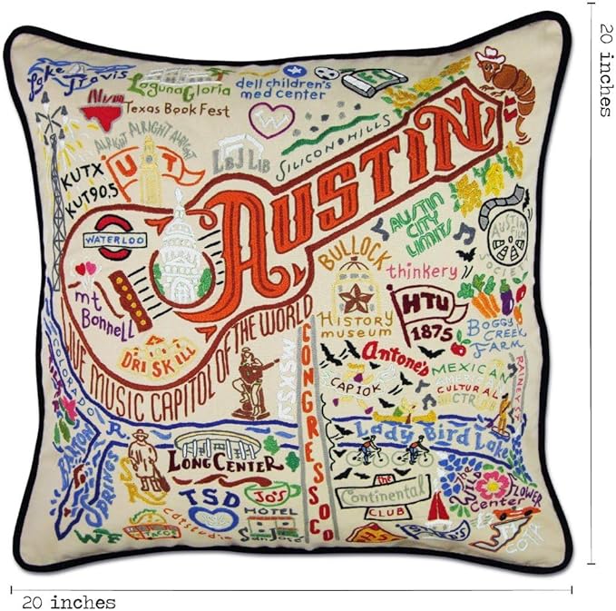 Catstudio Austin Embroidered Decorative Throw Pillow