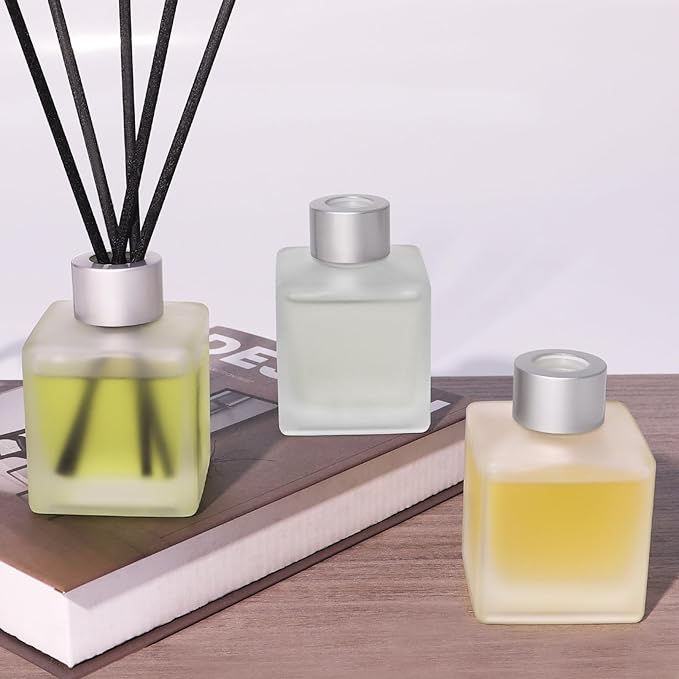 3-Pack Reed Diffuser Set, Linen/Citrus/Bamboo White Tea Scented Oil, Forest Aroma Essential Oils with Diffuser Sticks, Long Lasting Bathroom Air Freshener, Home Fragrance for Room Decor