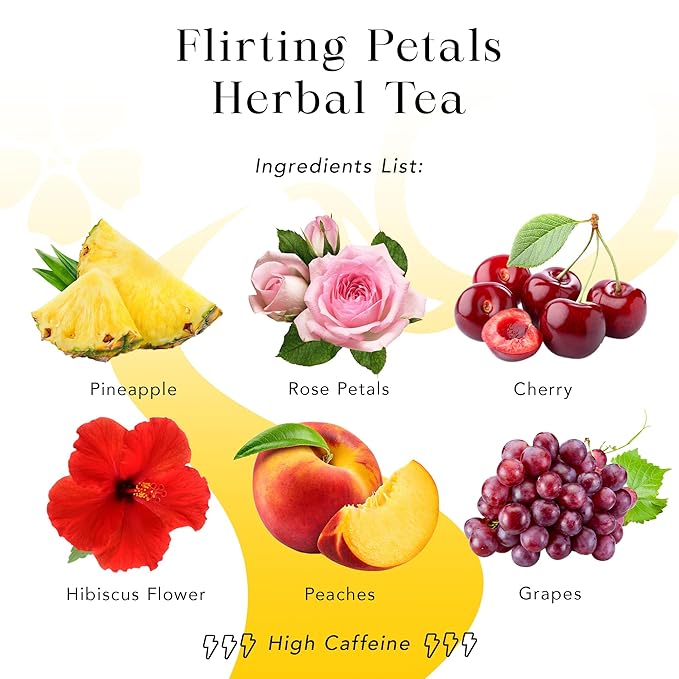 MyRoyalte Rose Petals Herbal Loose Leaf Tea - Earthy Hibiscus Tea Organic Rose Petals Blend with Sweet Floral Notes - Fragrant Aromas of Roses and Cherries Hibiscus Flowers Fruit Tea - High Caffeine