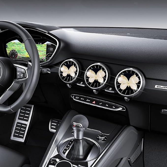 3 Pcs Butterfly Air Vent Clips,Car Air Fresheners Vent Clips Long Lasting Car Diffuser Interior Decor Charm Car Decoration Cute Accessories for Women Girls,Automotive Air Fresheners (White, 1)