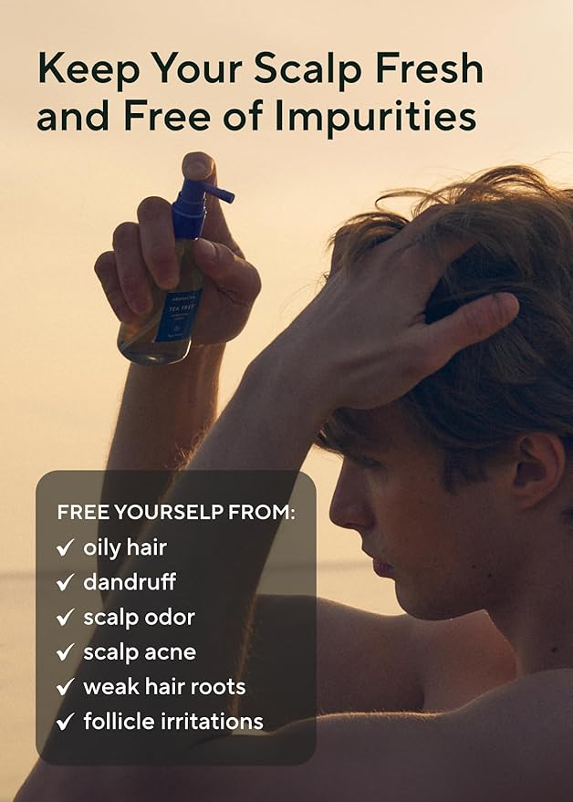 AROMATICA Tea Tree Purifying Tonic, Paraben, Silicone, Sulfate-free | Vegan | Soothing & Cooling Tonic for Your Scalp | Helps Hair Look Healthier and Nourished | Natural Ingredients Only (3.38oz)