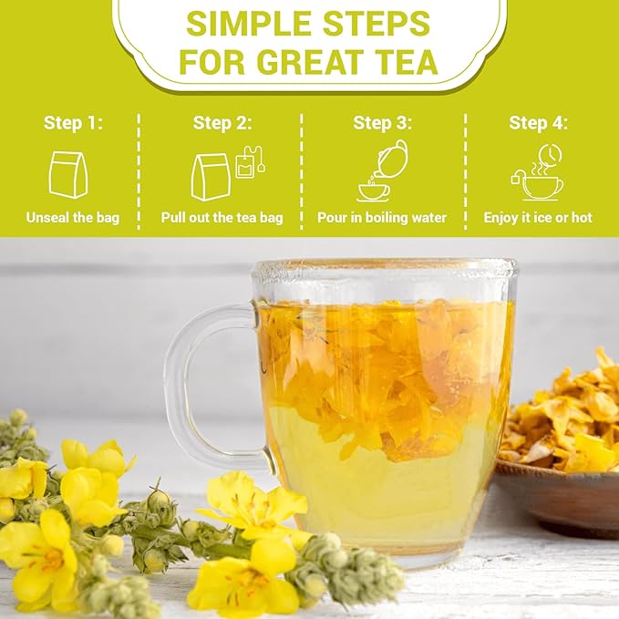 Mullein Leaf Herbal Tea - Caffeine Free, 20 Tea Bags