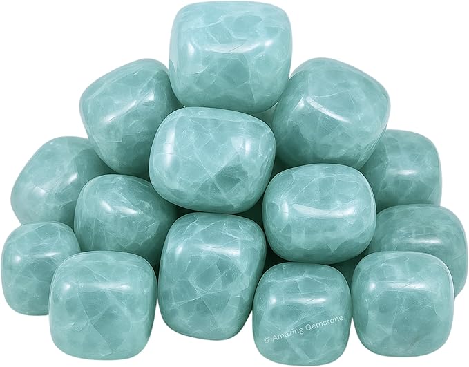 Amazing Gemstone Aquamarine Crystals & Healing Stones Tumbled - 1000+ Carats, Natural Healing Stones for Energy Balance, Stress Relief - Premium Polished Gems Rocks for Meditation & Wellness