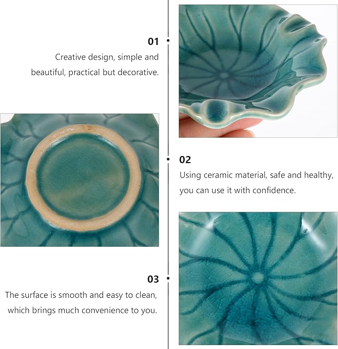 Ceramic Dish for Electric Oil Burner Warmer Diffuser Bowl Holder Essential Oil Plate Ceramic Oil Warmer Tealight Candle Holder Bowl Home Decoration Blue