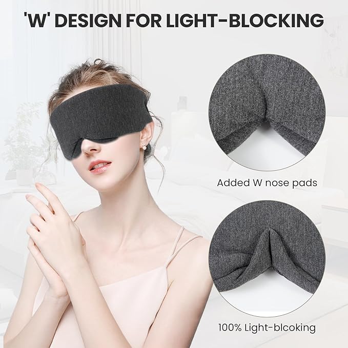 3D Eye Mask Sleep Mask for Travel Light Blocking Comfortable Eyemask Lightweight Non-Press Sleeping Mask Eye Protection for Deep Sleep Optimal Sleep Experience (Black)
