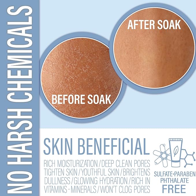 Luxiny Vegan Milk Bath Soak Made with Moisturizing Coconut Milk Powder & Sweet Almond Oil for a Bath Bomb Dust Soothing Fizz & Relaxing Soak, 8 oz. (Blueberry Muffin)