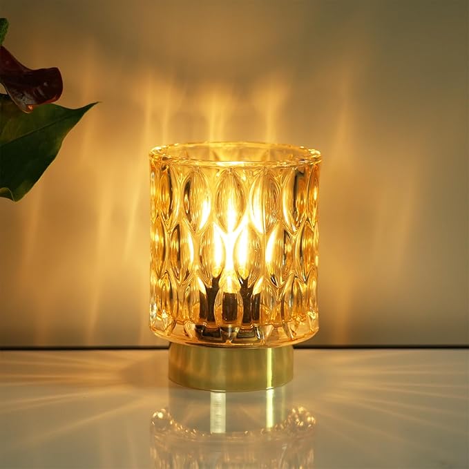 Battery Operated Lamp - Stylish Small Lamps Decorative with Timer & 3 Light Modes, No Plug in Lamps Cordless Battery Table Lamp for Bedroom/Bathroom/Fireplace(Without Remote Control)