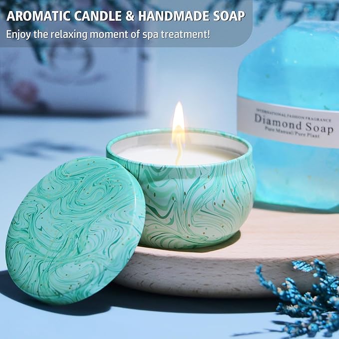 Get Well Gifts for Women, Thinking of You Gift Basket, Unique Self Care Package Relaxing Spa Gift Set, Birthday Gifts Box for Woman, Mothers Day Gifts for Mom Her Friend Wife Sister, Blue