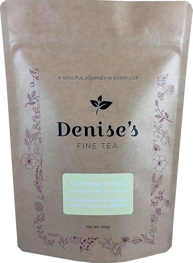 Denise's Fine Tea, USDA Organic, Last Mango in Paris, Herb and Fruit Tea, Caffeine-Free, Loose Leaf (100g)