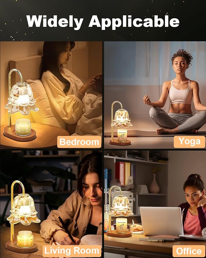 Candle Warmer Lamp with Timer, Upgraded Dimmable Wax Melts Warmer for Jar Candles, Height Adjustable Candle Lamp, Birthday Gifts for Women Mom, House Warming Gifts New Home Decor