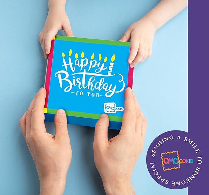 Happy Birthday Cookies 4 PACK Gift Basket for Kids Men Women | Decorated Sugar Cookie Gift Box | Individually Wrapped Party Favors Nut Free (Birthday, Standard Box)