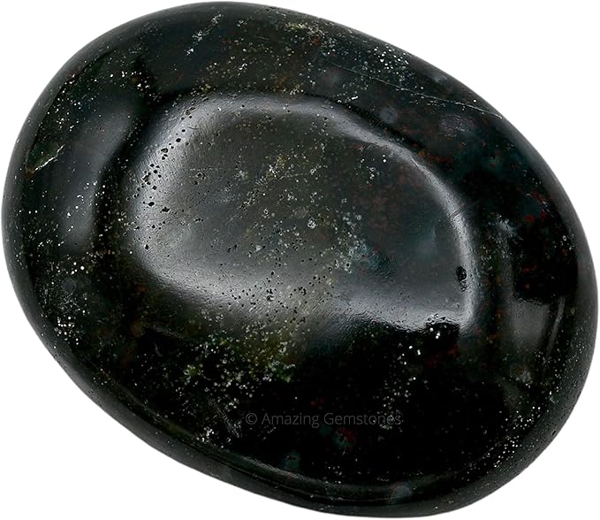 Amazing Gemstone Bloodstone Crystals and Healing Stones - Large Palm Stone Crystals Piedra - Crystal for Good Luck, Balanced Positive Energy, Meditation - Unique Stocking Stuffers and Gifts for Women