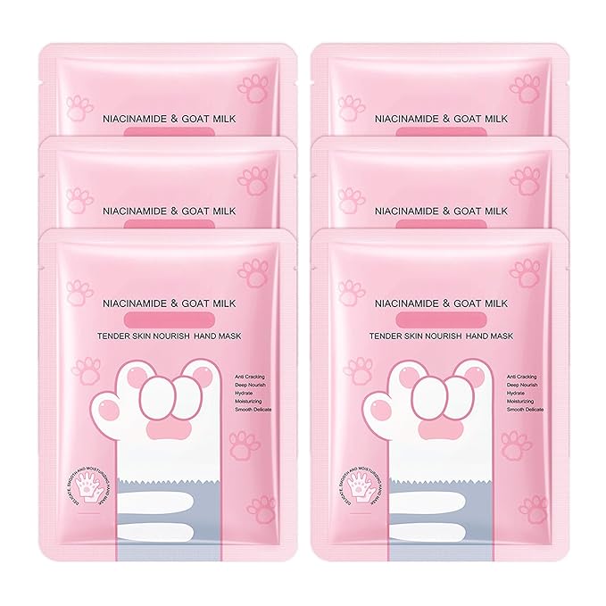 Hand Masks Moisturizing Gloves,6 Pairs Hydrating Hand Peel Masks Gift Set for Dry Cracked Hands Care,Long-lasting and Non-greasy Hand Moisturizer Gloves for Women C