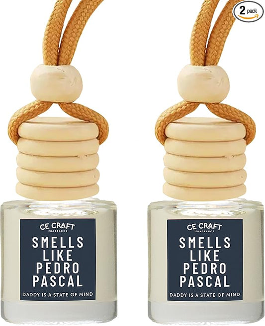 CANDECraftCo Car Air Hanging Fragrance Oil, Car Auto Freshener for Essential Oils, Scents Fragrance Aromatherapy Automobile Diffuser, Long Lasting (Smells Like Pedro Pascal)
