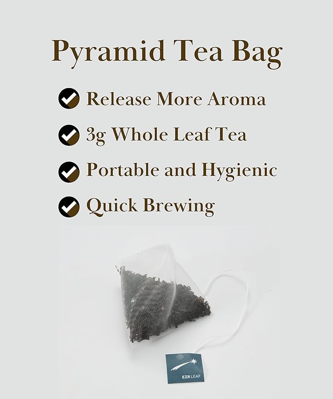 EZR Leaf English Breakfast Premium Whole Leaf Ceylon Black Tea, 20 counts 2.1 Once, Rich Flavor & Bold Aroma Blend, A Morning Ritual in Every Cup