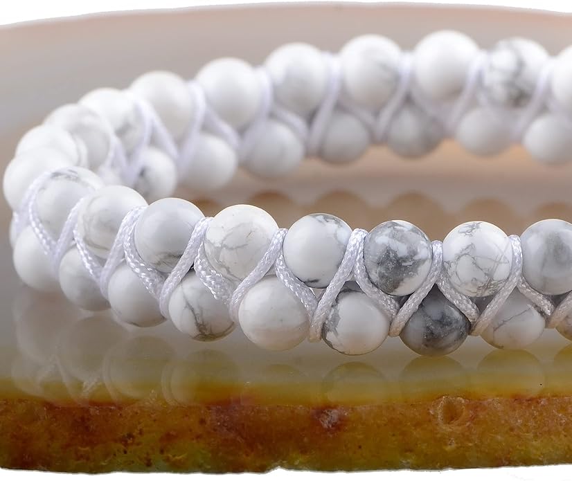 MASSIVE BEADS Double Layer Natural Chakra Healing Power Crystals Macrame Bracelet Yoga Stone Beads Gemstone Meditation Relax Anxiety Bangle for Unisex Women Men