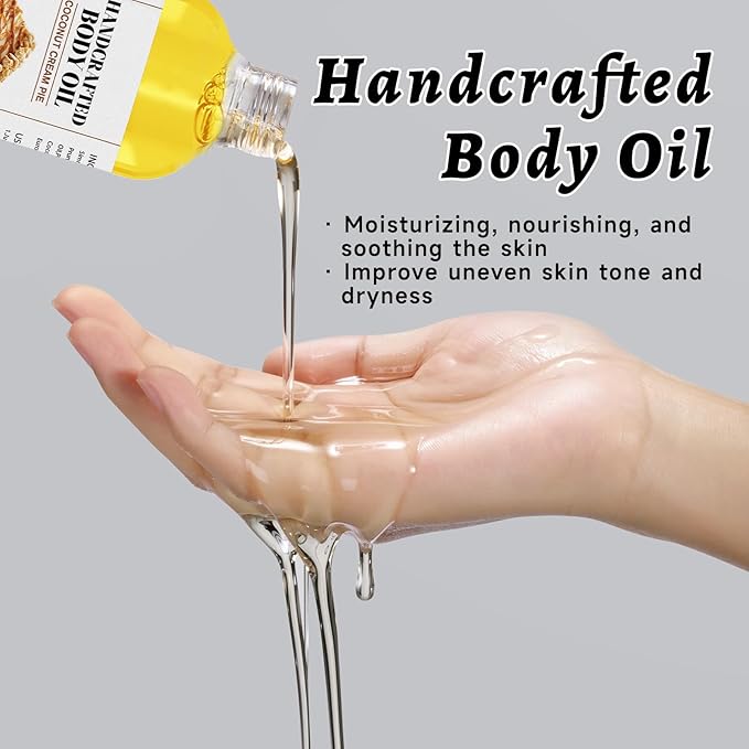 Coconut Cream Pie Body Oil, 2PCS Coconut Cream Pie Oil, for woman and man