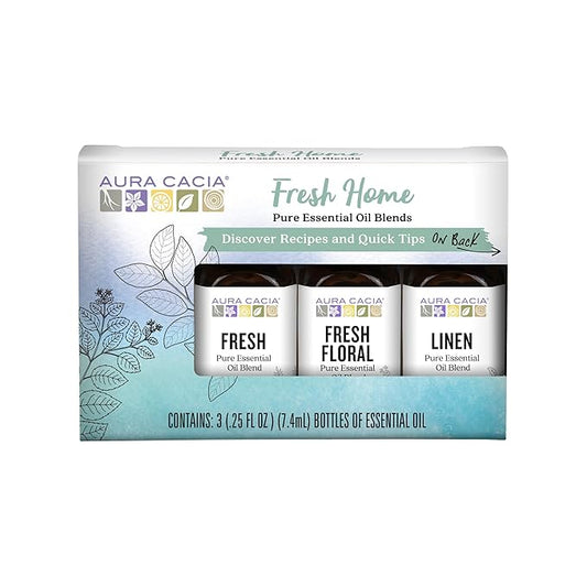 Aura Cacia Fresh Home Essential Oil Kit - Light Aroma, No Synthetic Fragrances