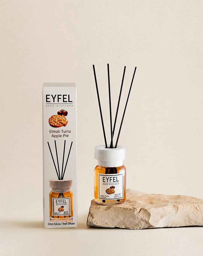 EYFEL Reed Diffusers for Home – Apple Pie Reed Diffuser Set 4.05 fl oz Oil Diffuser Sticks, Bathroom Diffuser, Home Fragrances, Scented Sticks, Home Décor