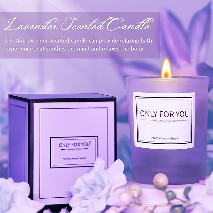 Birthday Gifts for Mom, Christmas Thanksgiving Day Basket for Moms from Daughter Son, Lavender Relaxation Spa Gift Basket Sets with Purple Blanket, Best Mom Ever Blanket Presents 50"x60" Purple