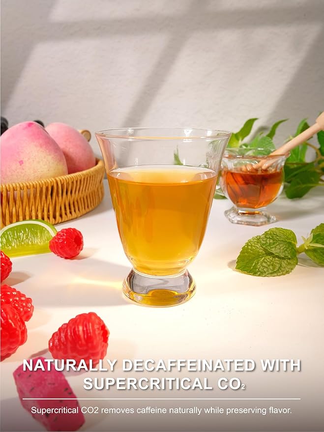 TeeLux Decaf Passionfruit Raspberry Green Tea, Passion Fruit & Raspberry Flavored Decaffeinated Green Tea, Aromatic & Refreshing, 100 Count