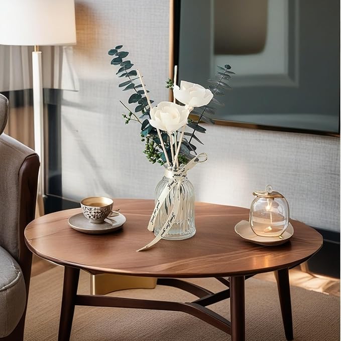 Dried Flowers Reed Diffuser of Home Fragrance,Bathroom Diffuser with Sticks, 3.38OZ Essential Oil Jasmine,Lavender Scented,for Home, Office Aroma