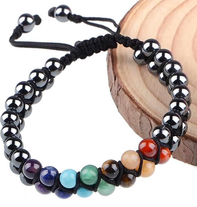 MASSIVE BEADS Double Layer Natural Chakra Healing Power Crystals Macrame Bracelet Yoga Stone Beads Gemstone Meditation Relax Anxiety Bangle for Unisex Women Men
