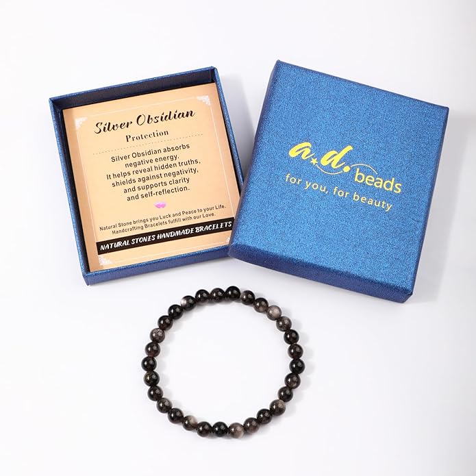 AD Beads 4mm6mm8mm10mm Handmade Bracelet - Natural Gemstone for Peace and Tranquility - Meditation, Yoga, Healing and Energy Gift for Unisex