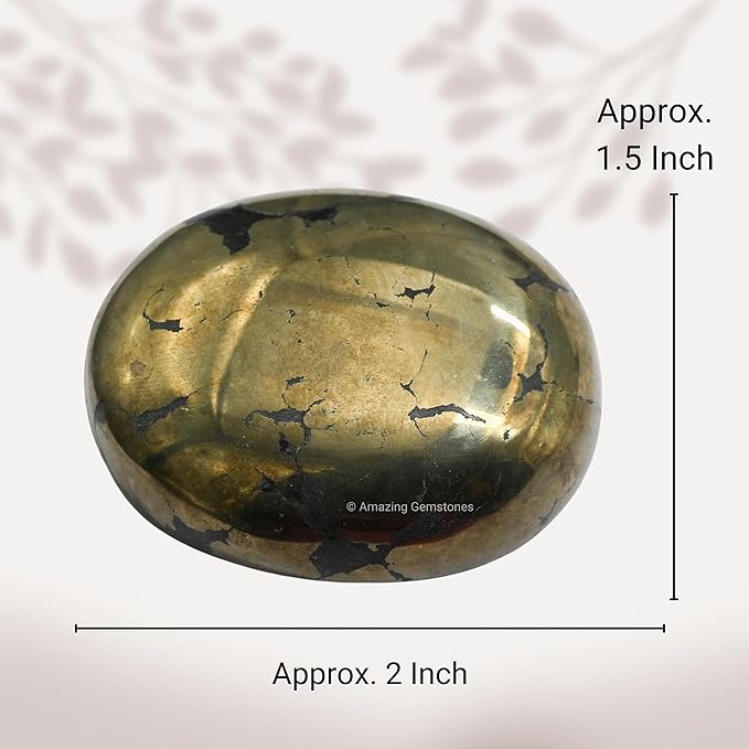 Amazing Gemstone Pyrite Crystals and Healing Stones - Large Palm Stone Crystals Piedra, Crystal for Good Luck, Positive Energy, Meditation - Unique Stocking Stuffers and Birthday Gifts for Women, Men