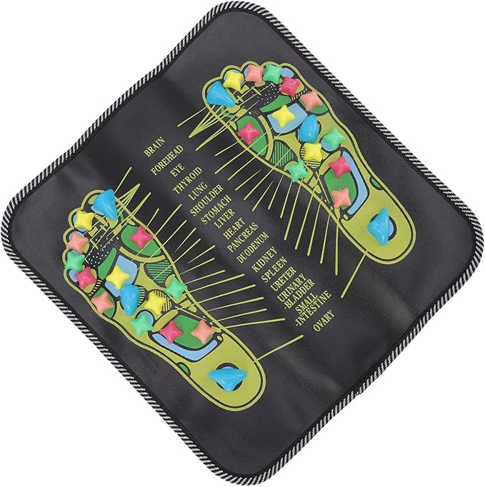 TOPINCN Foot Massage Mat, Massage Tools Foot Massagers Pain Relief Simulation Pebble Reflexology Walking Stone Cushion Suitable for Health Care (35 * 35cm)