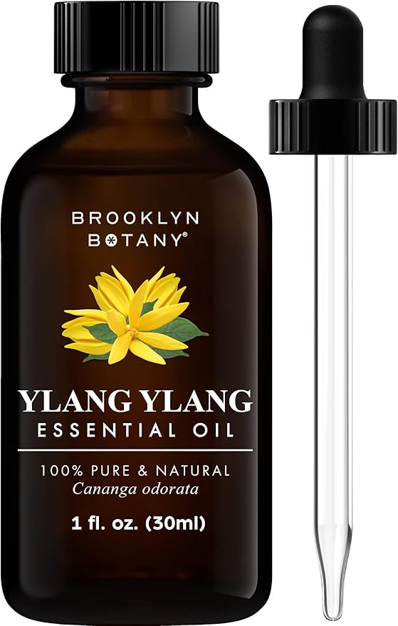 Brooklyn Botany Ylang Ylang Essential Oil - 100% Pure and Natural - Premium Grade Oil with Dropper - for Aromatherapy and Diffuser - 1 Fl Oz