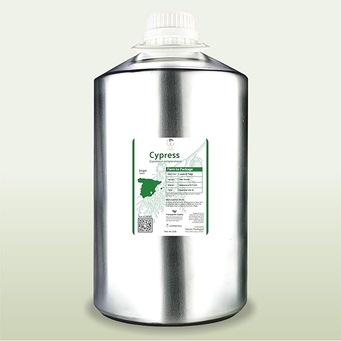 Cypress Essential Oil - Direct from Essential Oils SL in Mediterranean Spain - Aceite de Ciprés for Diffuser, 100% Pure Therapeutic Grade - Aromatheraphy, Skincare (22lbs)
