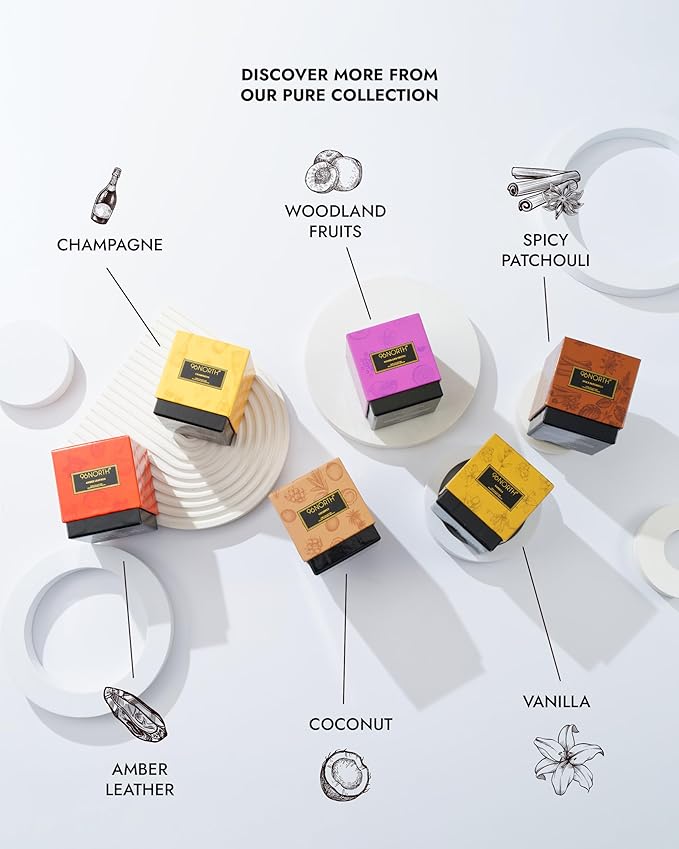 96NORTH | Pure Amber Leather Candle | 100% Natural Soy Wax | One Wick Jar Candle | Natural Fragrance Technology | Non Toxic | Up to 35 Hours Burning Time | Aromatherapy Gift for Men and Women