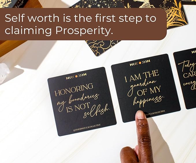 THE MINDFUL COLLECTIVE Positive Affirmation Cards for Women - 50 Daily Affirmations for Women. Motivational Mindfulness Cards, Inspirational Self Care Spiritual Gifts for Astrology, Zodiac