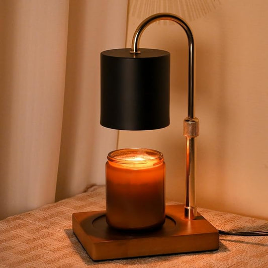 Candle Warmer Lamp Timer - Electric Candle Lamp Warmer, Birthday Gifts for Women, for Mom, House Warming Gifts New Home, Candle Warmer for Jar Candles with 2 Bulb GreyBlack