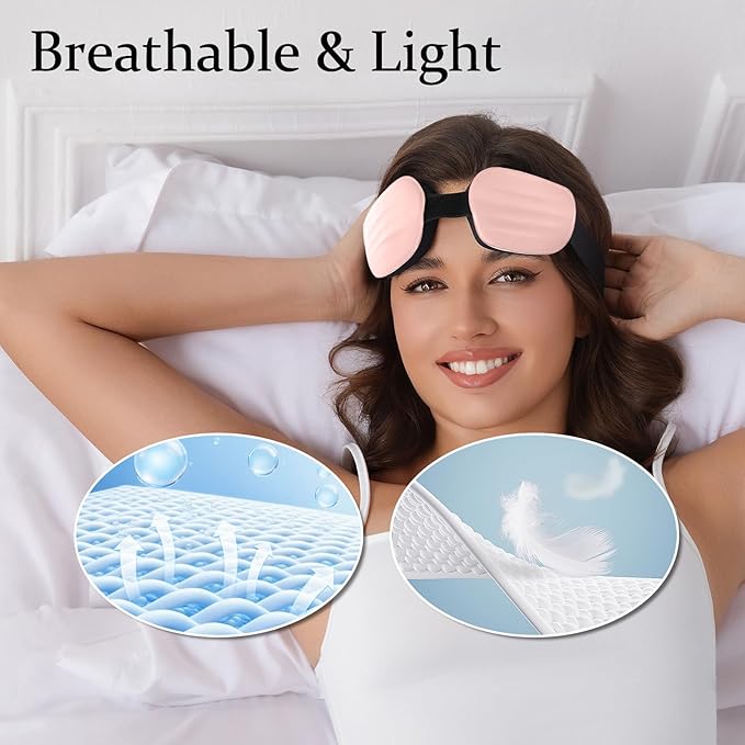 3D Sleep Mask for Side Sleeper Women Men, Eye Mask for Dry Eyes with Adjustable Eye Socket, Sleeping Mask with Cpap 100% Light Blocking for Travel