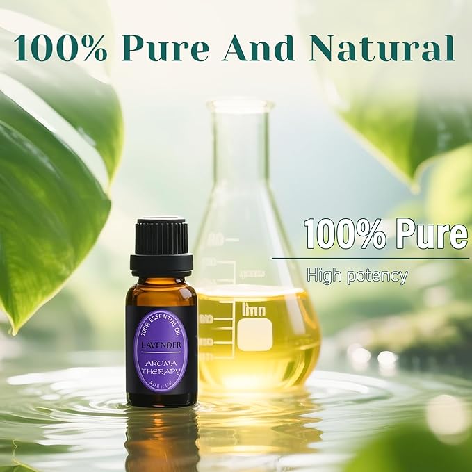 100% Natural Pure Essential Oils Set - Top 12 Organic Undiluted Oils for Aromatherapy Diffuser Plant Therapy,Candle Making,Laundry Fragrance,Humidifiers,Skin Care (0.33 Fl Oz 12 Pack)