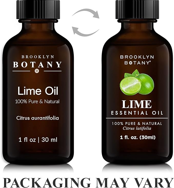 Brooklyn Botany Lime Essential Oil - 100% Pure and Natural - Premium Grade Oil with Dropper - for Aromatherapy and Diffuser - 1 Fl Oz